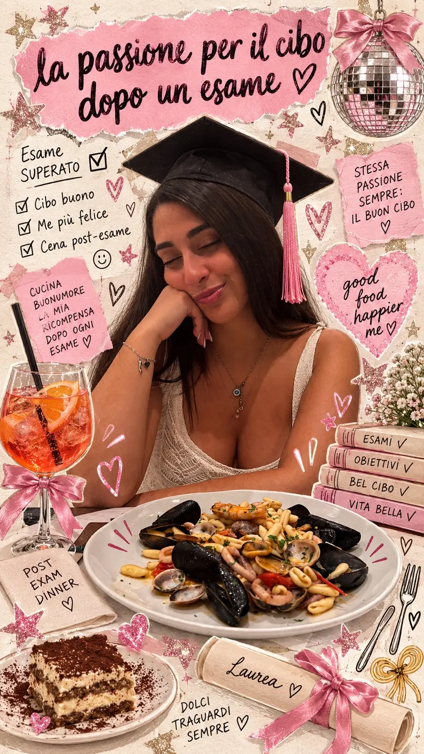 Silvia a cena dopo un esame