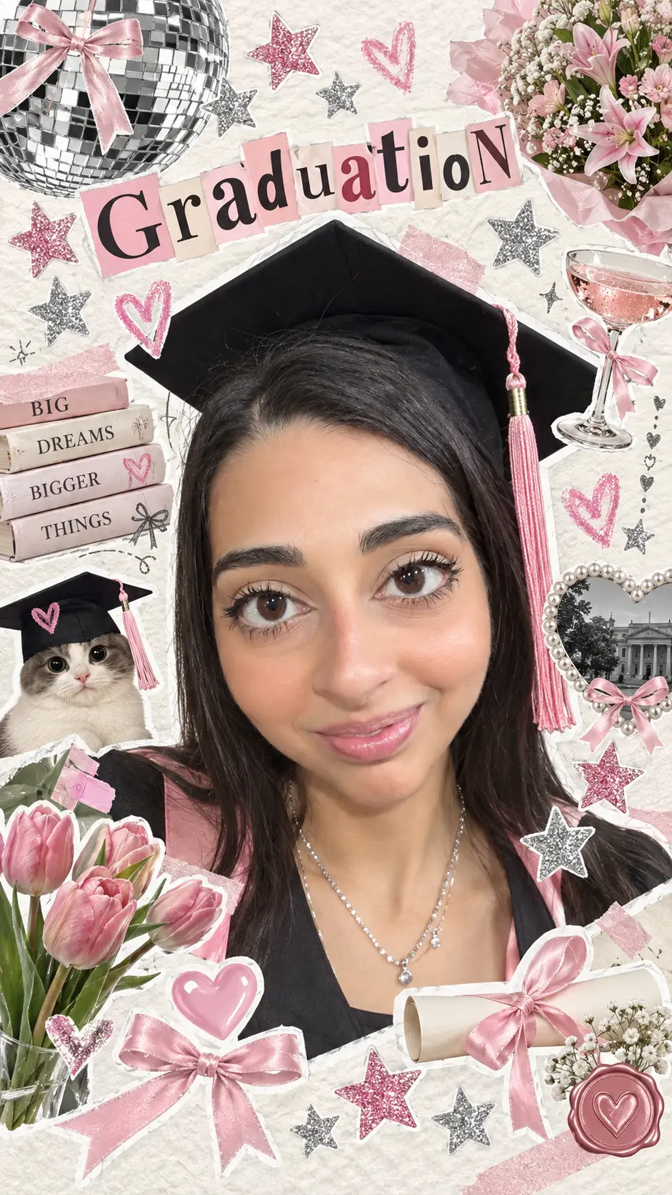 Ritratto di Silvia nel collage di laurea